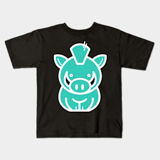 Turquoise Pig Kids T-Shirt